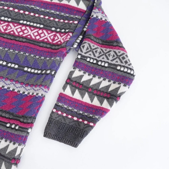 Vintage Segrets Sun Prints Purple and Pink Knit Sweater - Picture 5 of 13